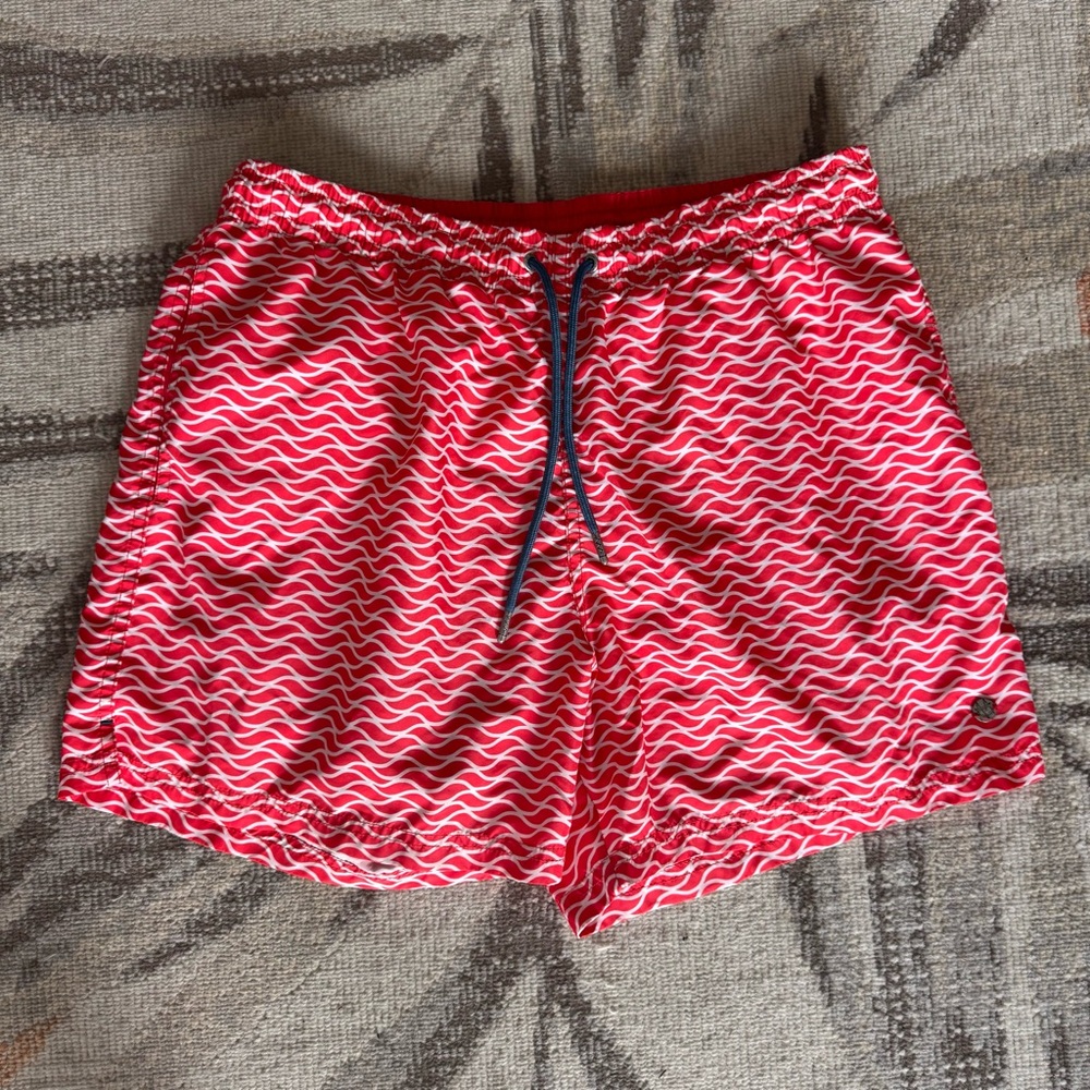 Massimo Dutti Red Pattern Swim Trunks Men’s Medium